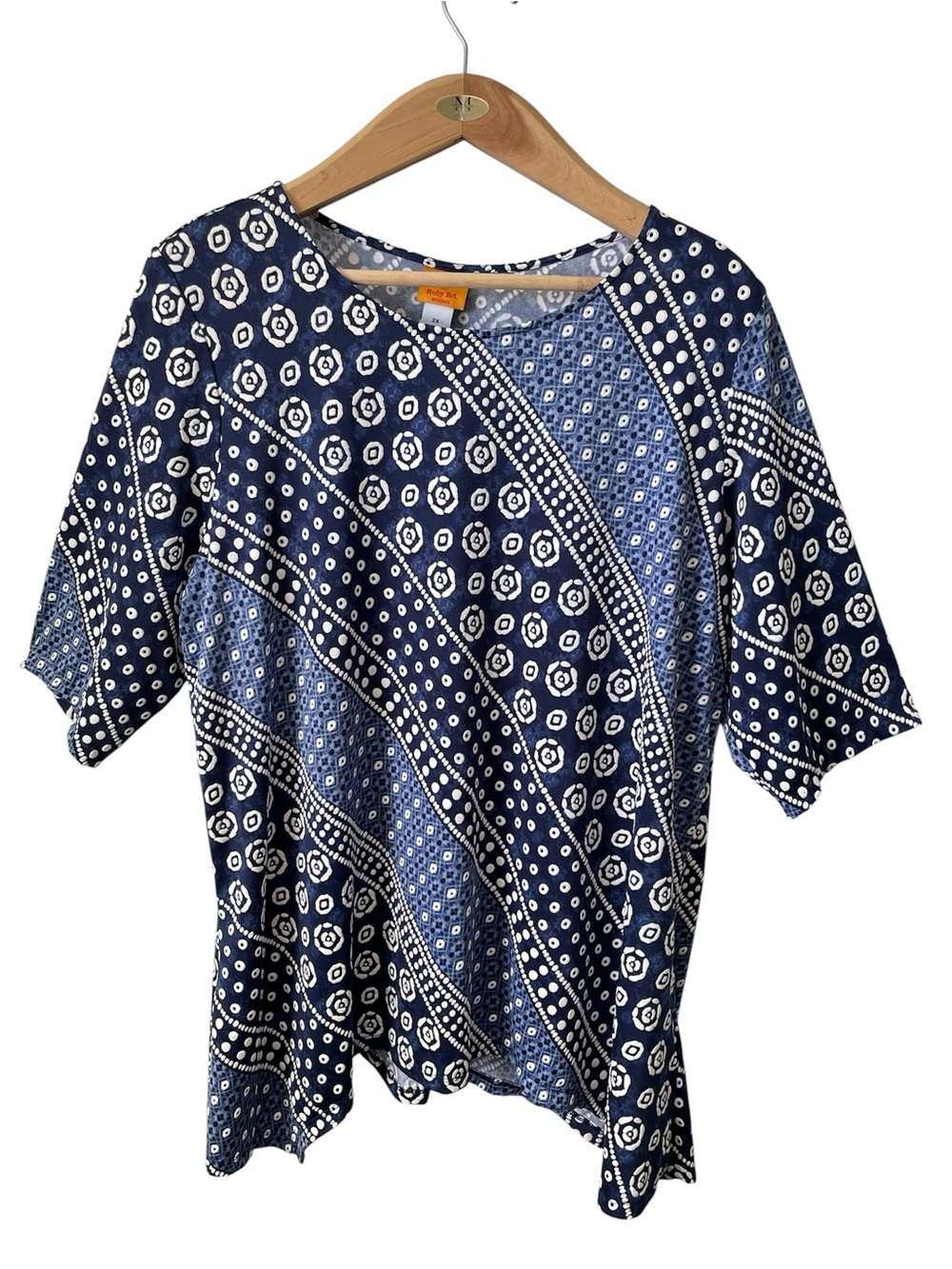 Ruby Rd Women’s 2X Plus Size Patchwork Bandana Print Top